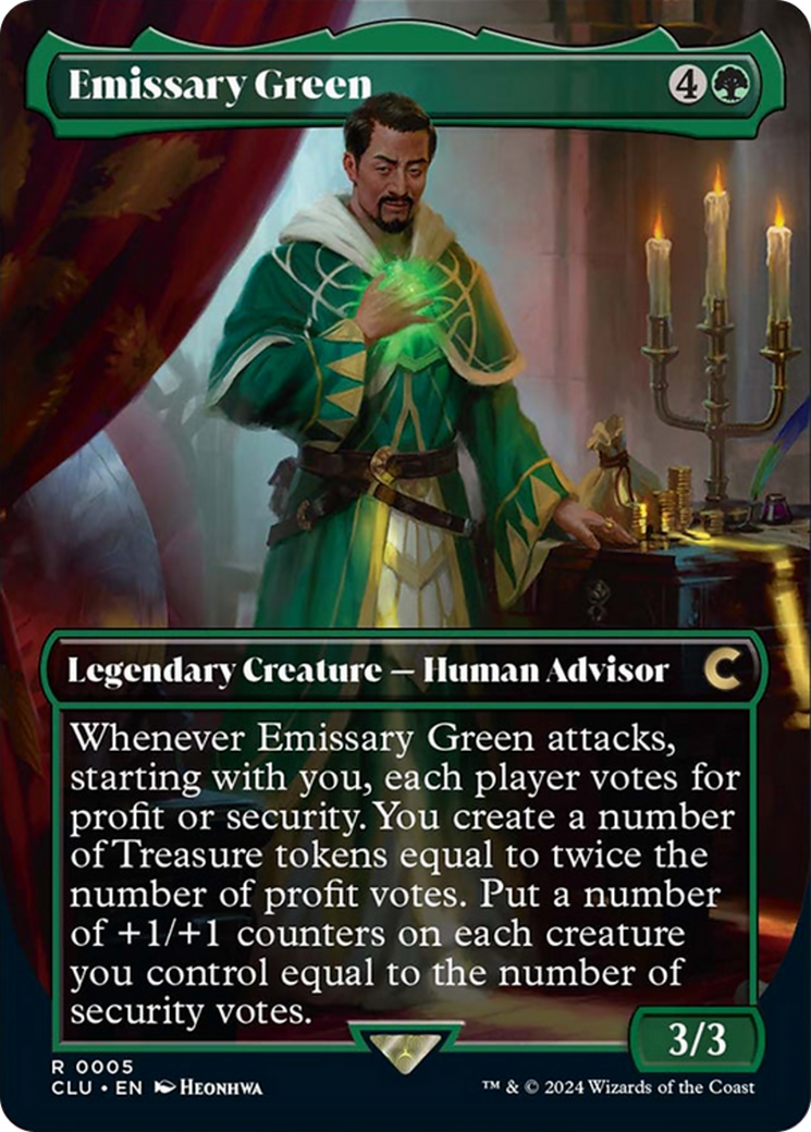 Emissary Green (Borderless) [Ravnica: Clue Edition]